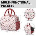 thumbnail image 6 of Lunch Bag Lunch Box for Women Reusable Insulated Lunch Bags,Water-Resistant Strawberry Plants Fruit White Cooler Lunch Tote Bag, Large Capacity for Work Travel Picnic, 6 of 6