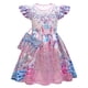 thumbnail image 4 of Vestido de princesa de manga corta con estampado de estrellas famosas para niñas y niños, disfraz de cosplay de Halloween para juego de rol de Navidad, 4 of 5