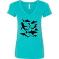 thumbnail image 3 of Inktastic School of Sharks Women's V-Neck T-Shirt, 3 of 5