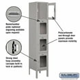 thumbnail image 2 of 12" Wide Four Tier See-Through Metal Locker - 1 Wide - 5 Feet High - 12 Inches Deep - Gray - Assembled, 2 of 3