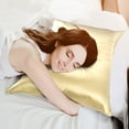 thumbnail image 3 of Unique Bargains Mulberry Silk Pillowcase for Skin 25 Momme Gold Tone King, 3 of 8