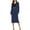 Dark Blue, variant on qolati Business Skirt Suit Set for Women 2 Piece Office Work Outfit Collarless Blazer Pencil Skirt Sets Long Sleeve Button Down Open Front Cardigan Matching Dressy Suits Gray M
