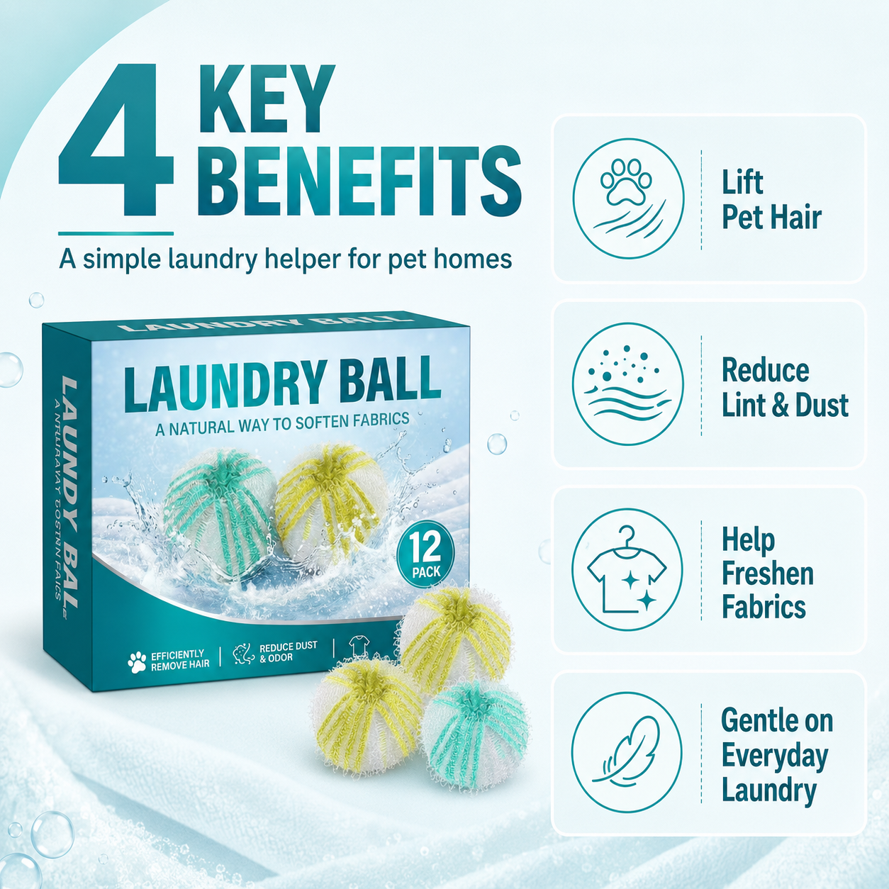 Hackerdom Pet Hair Remover Laundry Balls 12-Pack photo 5