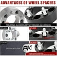thumbnail image 2 of Richeer 5x4.5 Wheel Spacers 2" Thick M1/2x20 5x114.3 for Wrangler YJ TJ XJ MJ KJ KK ZJ with M1/2x20 Studs & 82.5mm Center Bore Fits select: 1991-2021 FORD EXPLORER, 2007-2014 FORD EDGE, 2 of 10
