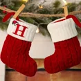 thumbnail image 5 of Christmas Stockings 26 Letter Embroidered Cute Knitted Craft Hanging Ornament Modern Art Decor Set for Tree Fireplace Xmas Decor Farmhouse Men Women DIY Season Family Holiday, 5 of 6