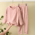 thumbnail image 3 of NAISIBABY Boys Girls 2PC Homewear Outfit Set, Warm Fleece Fall Winter Top and Pants Lounge Home Set Clothes Pink Size 5T, 3 of 5