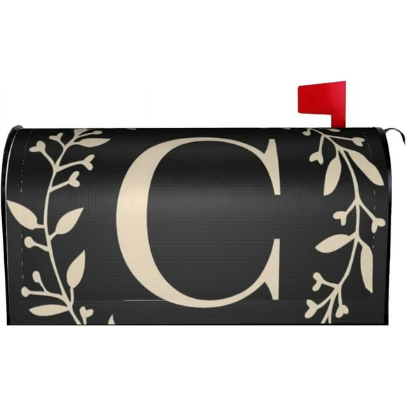 Monogramme Lettre C Couverture de Boîte aux Lettres Magnétique Taille Standard Imperméable Couverture de Boîte Postale Décoration Surdimensionnée Bienvenue Maison Jardin Extérieur 25.5 Pouces Lx 21 Pouces L