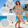 thumbnail image 6 of Xixirimido Boho Style Mandala Flower Print Women’s Plus Size Beach Kaftan Dress V-Neck Batwing Sleeve Swimsuit Cover Up Flowy Caftan Dress for Pool, Cruise & Resort Wear, 6 of 7
