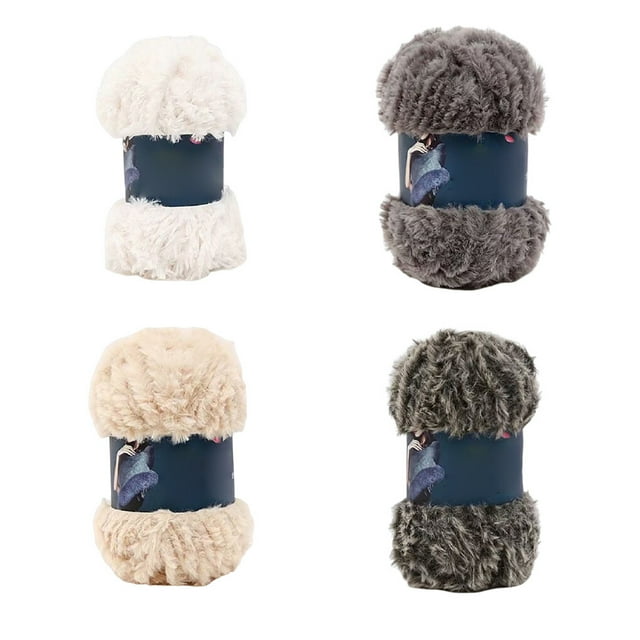 Langgg Artificial Fleece Light Gray Faux Fur Yarn, 1 Piece