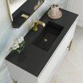 thumbnail image 2 of James Martin Vanities 47.3" Single Vanity, Glossy White, Champagne Brass Base w/ Charcoal Black Top, 2 of 9