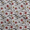 thumbnail image 1 of oneOone Viscose Chiffon Red Fabric Floral Retro Sewing Craft Projects Fabric Prints By Yard 42 Inch Wide, 1 of 5