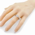 thumbnail image 4 of 2.00ct Asscher Cut Cathedral Solitaire Engagement Ring, Pure Brilliance Zirconia-Silver-Rhodium Plated-Size 6.5, 4 of 7