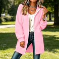 thumbnail image 2 of Zip up Long Sleeve Hoodies for Women, Oversized Tunic Tops for Women Cute Hoodies Plain Sweatshirt Hooded Top Solid Color Loose Fit Jackets Casual Basic Tops,Pink,S, 2 of 5