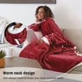thumbnail image 3 of Sherpa Wearable Blanket with Sleeves Arms, Super Soft Warm Comfy Large Fleece Plush Sleeved TV Throws Wrap Robe Blanket for Adult Women and Men by Catalonia, Wine, 72" x 55”., 3 of 9