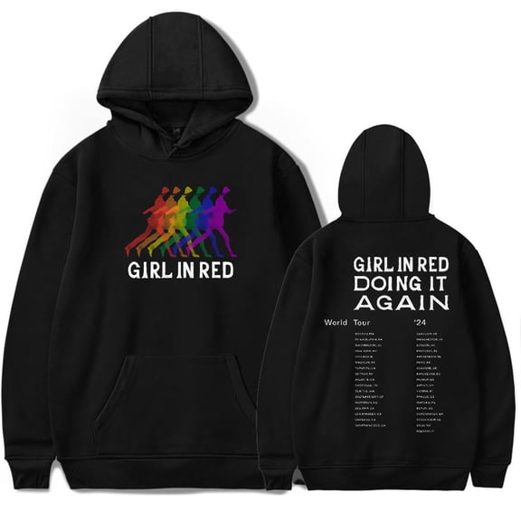 Girl In Red Rainbow Silhouette Itin Hoodies Merch Women Men Popular Graphics Unisex Trendy Casual Streetwear