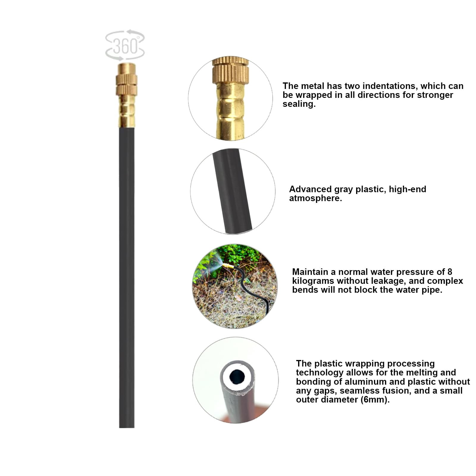 Drip Irrigation Kit  Automatic Garden Watering System Quick Connector And 360-degree Bending Dropper Atomizing Copper Nozzle Plant Lawn Courtyard System. (82ft)