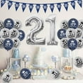thumbnail image 2 of Navy Blue and Silver 21st Birthday Decorations for Men Boy, Happy 21st Birthday Bunting Banner and Blue Silver 21 Birthday Balloons for Him Her Men Women 21 Years Anniversary Birthday Party Supplies, 2 of 7