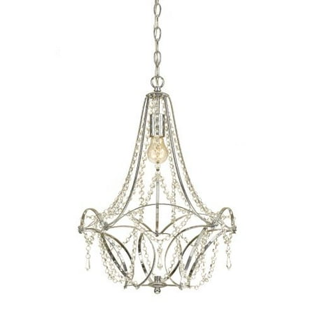 AF Lighting Castile 1-Light Mini Chandelier with Clear Glass Beads, Chrome