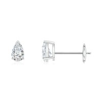 ANGARA Natural Diamond Solitaire Stud Earrings in 14K White Gold for Women (Size-4x2.5mm| Color-G| Clarity-VS2) | April Birthstone, Anniversary, Jewelry Gift for Women | Natural Diamond Earrings