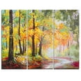 thumbnail image 1 of Design Art Colourful Autumn Forest Multipanel Landscape Large Metal Wall Art, 1 of 1