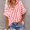 Red, variant on Short Sleeve Shirts For Women Sevevn Women's Fashion Casual Shor Sleeve Turndown Collar Blouse Shirt