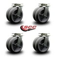 thumbnail image 2 of 8 Inch Dual Thermoplastic Rubber Wheels Swivel Caster Set with Ball Bearings SCC, 2 of 2