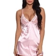thumbnail image 2 of Ropa de dormir de encaje Lencería para mujer Conjunto de ropa interior de camisón con correa para niña, Rosa, L Inevent XX000068-19, 2 of 7