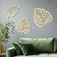 thumbnail image 3 of NOGIS 3 Pieces Wooden Monstera Leaf Wall Decor Boho Art Palm Tree Decoration Rattan Decor Tropical Wall Art Boho Bathroom Wall Decoration Plant Art Wood Wall Decor (Style A), 3 of 7