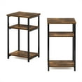thumbnail image 4 of Furinno Just 3-Tier Industrial Metal Frame End Table with Storage Shelves, 2-Pack, Amber Pine, 4 of 5