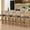 Gray4, variant on Jianyuan Song 4 Pcs Rattan Back Bar Stools Set, Solid Wood Bar Height Chairs with Linen Cushion, 38.6" Tall Kitchen Island Stools for Dining Room & Café, Available in Beige