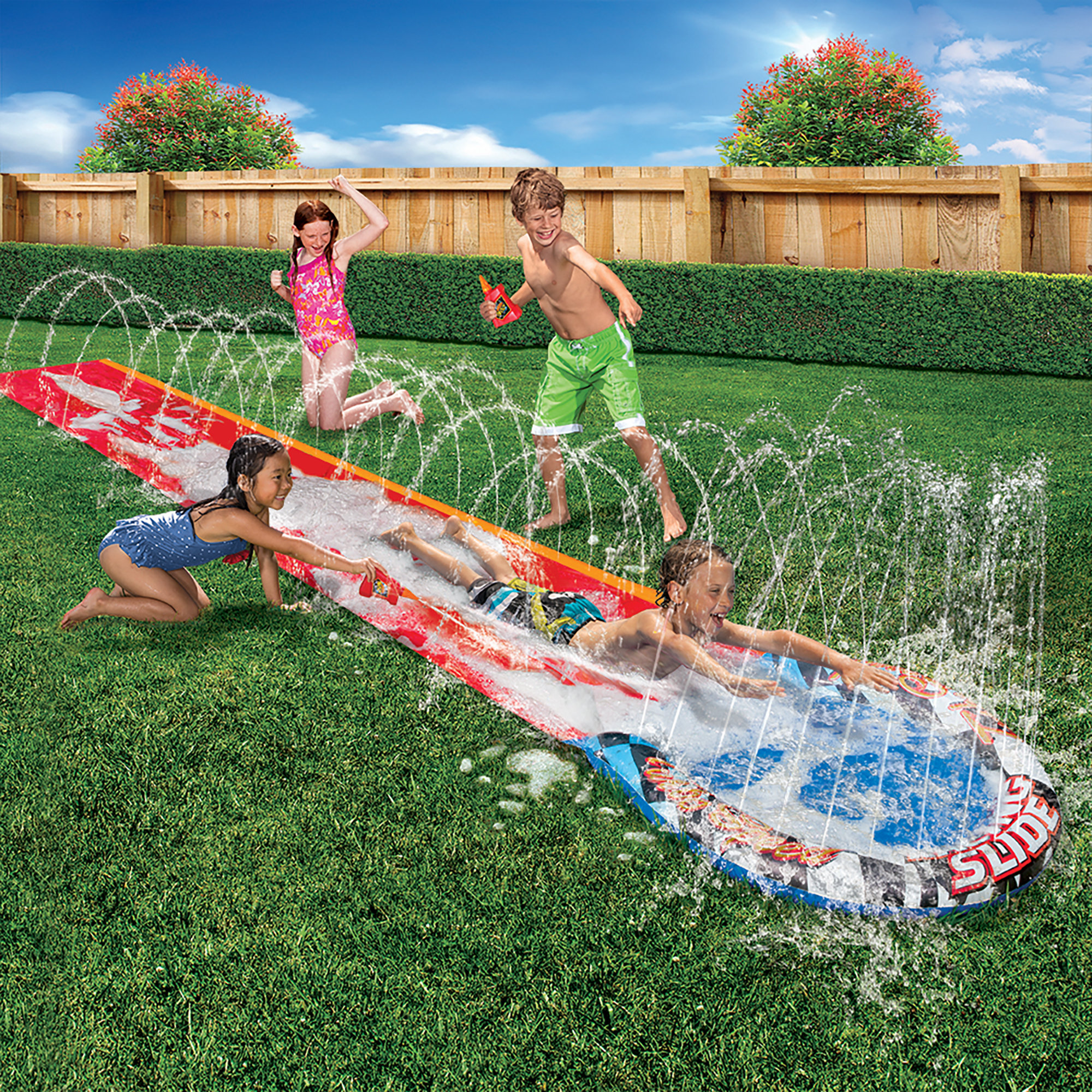Banzai Turbo Speed Inflatable Racing Slide W/ Slick Tech Solution, 17 ft x 28 in, Children 5+ years - image 4 of 4