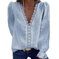 thumbnail image 2 of Camisa de encaje para mujer,Camisa de encaje para mujer, Blusa informal para mujer, Camisa de lunares para mujer, compacta y ligera, 2 of 6