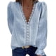 thumbnail image 2 of Blusa casual para mujer,Camisa de encaje para mujer Camisa de encaje para mujer Blusa de gasa para mujer Características mejoradas, 2 of 6