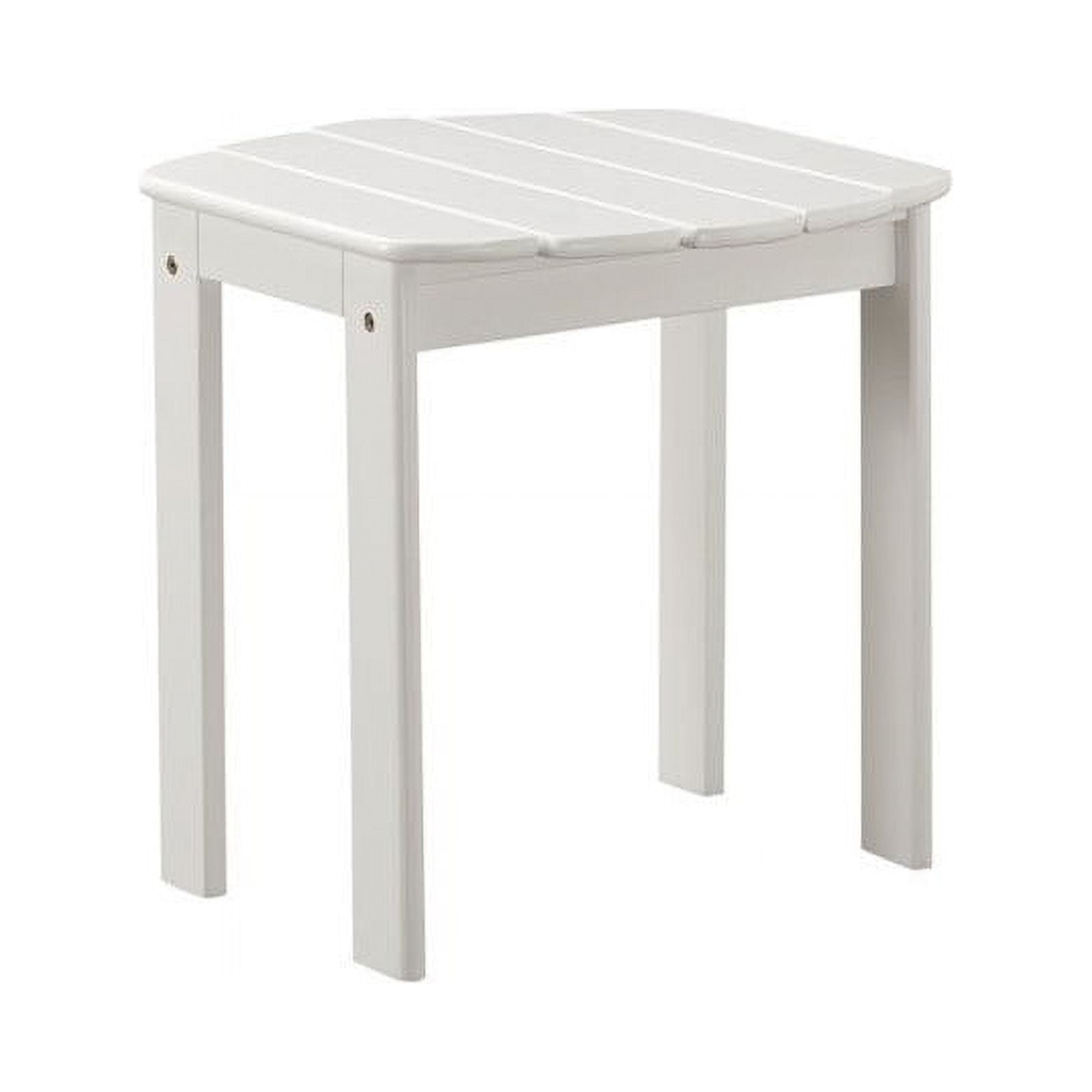 Linon Adirondack Sturdy Solid Acacia Wood Outdoor Side Table in White Stain