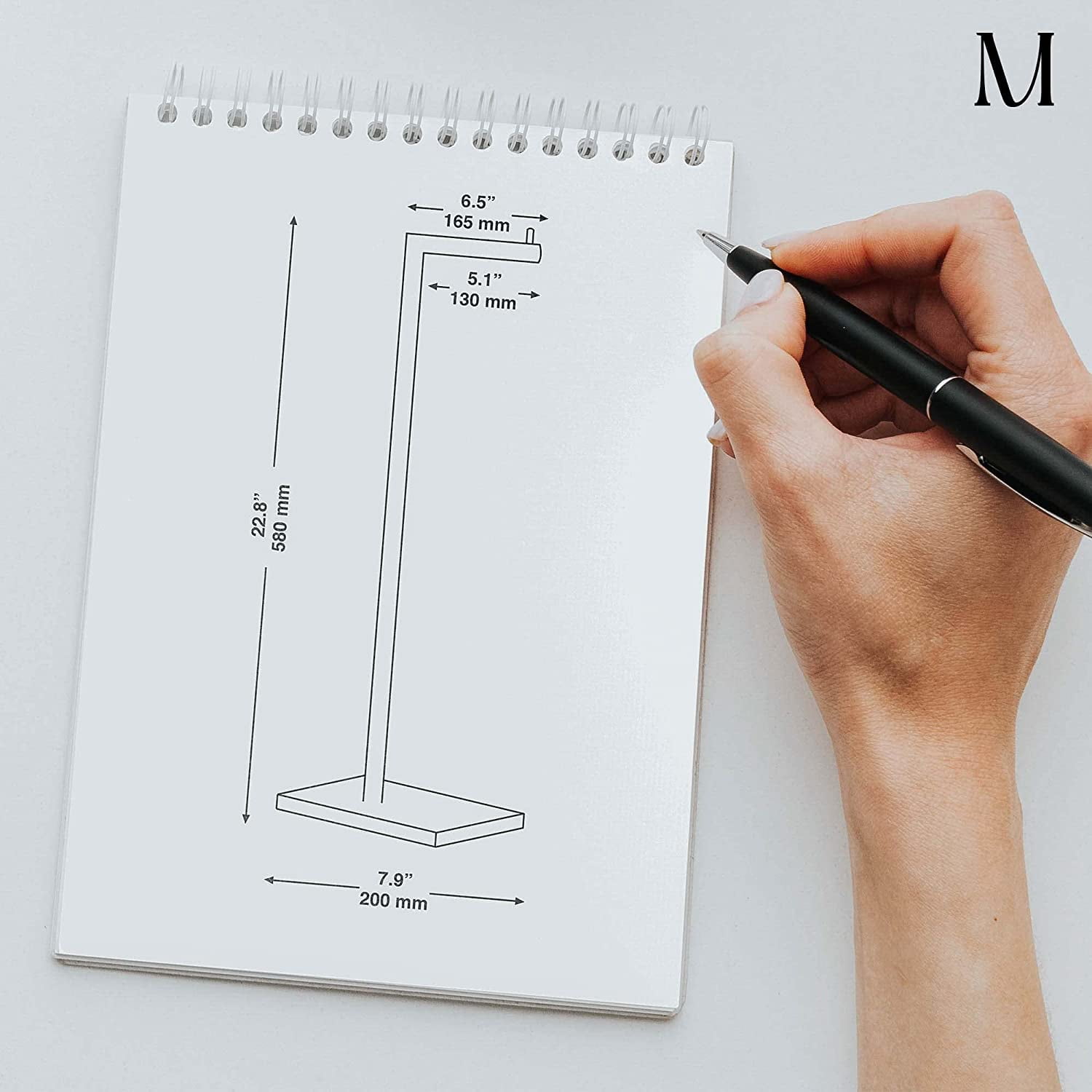 Marmolux Acc Matte Black Free Standing Toilet Paper Holder with Weighted Black Marble Base Storage