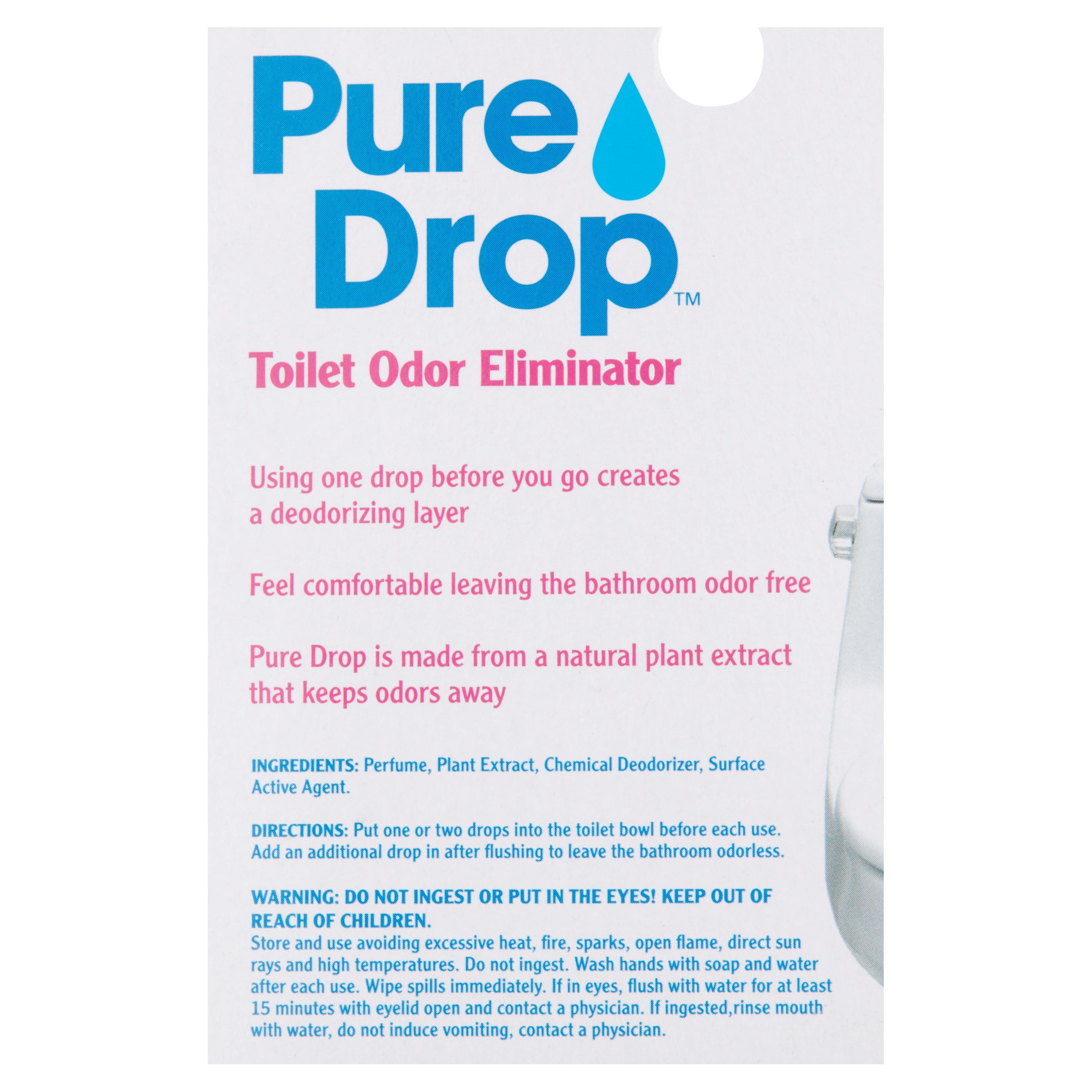 Pure Drop Toilet Odor Eliminator 067 Fl Oz Walmartcom