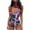 Blue, variant on Sport Swimsuits for Womens Monokini Scoop Neck One Piece Swimwear Sexy Tie Back Bathing Suits with Belt