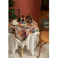 thumbnail image 5 of Monebena Square Tablecloth with Tassels Spring Floral Pattern Bedside Table Cloth Washable Nightstand End Table Cover for Room Tabletop Decoration, 5 of 11