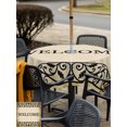 thumbnail image 6 of Square Outdoor Tablecloth with Umbrella Hole Brown Welcome Modern Outside Table Cloth Waterproof Patio Table Cover Abstract Art Floral Leaves Zipper Tablecloths for Picnic Party Camping 54x54 Inch, 6 of 8