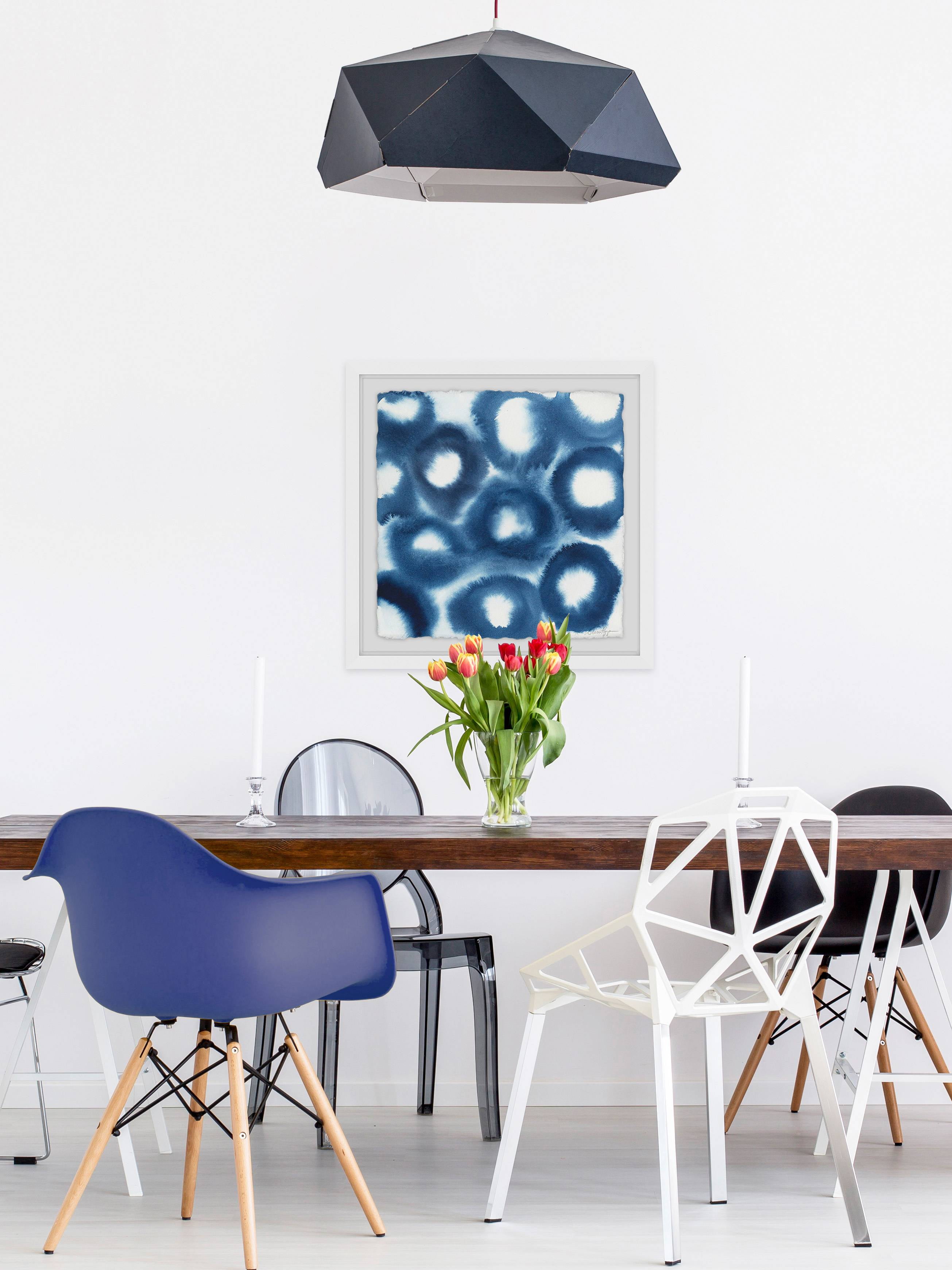 Indigo Bleed II Framed Painting Print