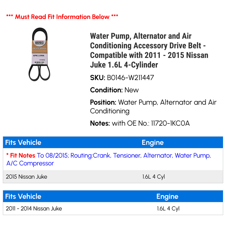 Water Pump, Alternator and Air Conditioning Accessory Drive