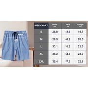 MoFiz Mens 3-Pack Woven Pajama Shorts 100% Cotton Plaid Sleep Lounge
