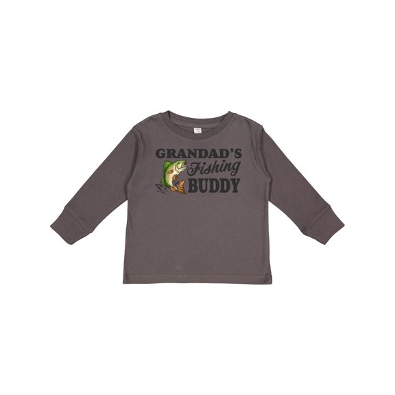 Inktastic Grandad's Fishing Buddy Boys Long Sleeve Toddler T-Shirt