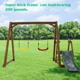 thumbnail image 3 of CIPACHO 2 in 1 Outdoor Wooden Swing Set with Slide for Kids Climbing Rope Ladder Backyard Playset, 3 of 7