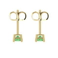 thumbnail image 4 of 0.5 ct Push-Back Stud Earrings for Women | 3.5mm Princess Cut Simulated Green Diamond | 18K Yellow Gold, 4 of 5