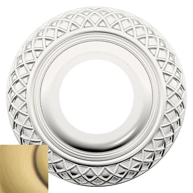 Baldwin R003060PS 2 in. Pair of Estate Rosettes for Passage Functions - Satin Brass & Brown