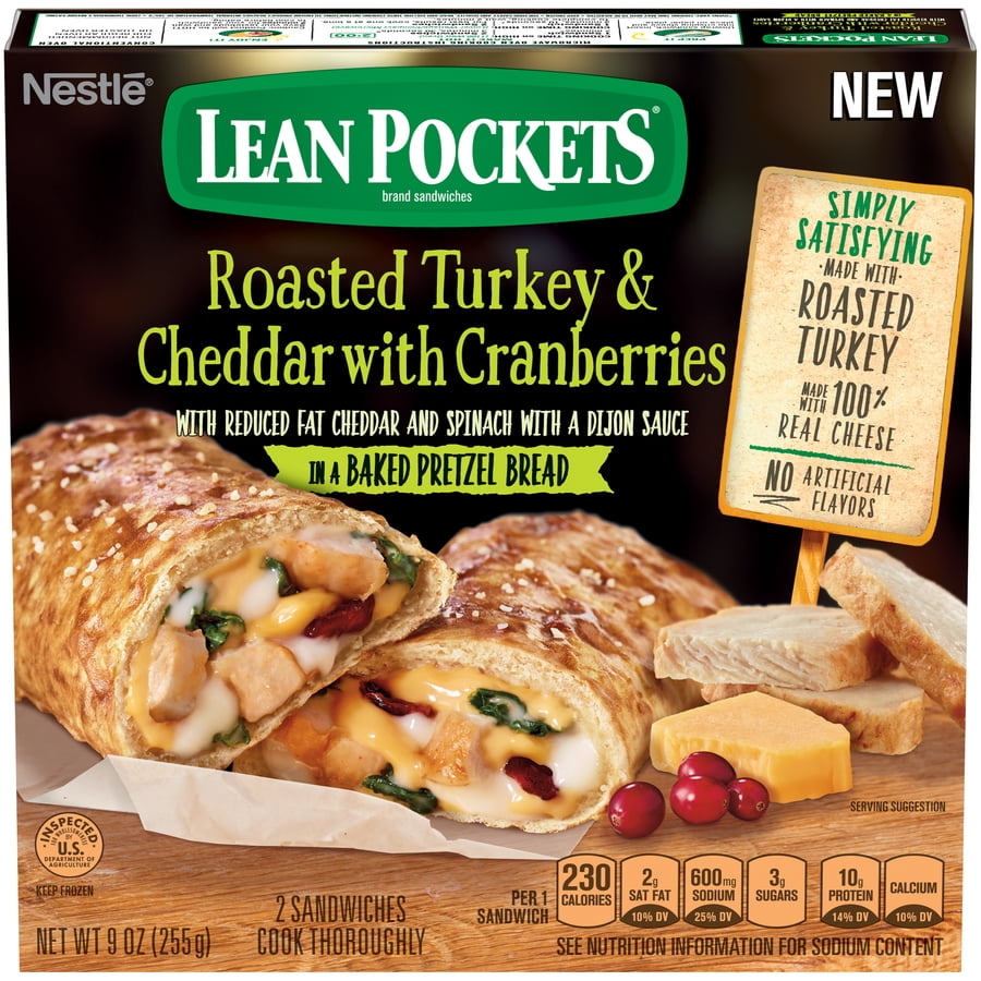 LEAN POCKETS Frozen Sandwiches Roasted Turkey & Cheddar with