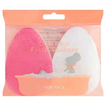Equate Beauty Facial Sponges, Cleansing, Colors May Vary, 2 Count