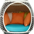 thumbnail image 6 of Modway Wicker Rattan Outdoor Patio Swing Lounge Pod & Cushions in Brown Turquoise Fabric, 6 of 10