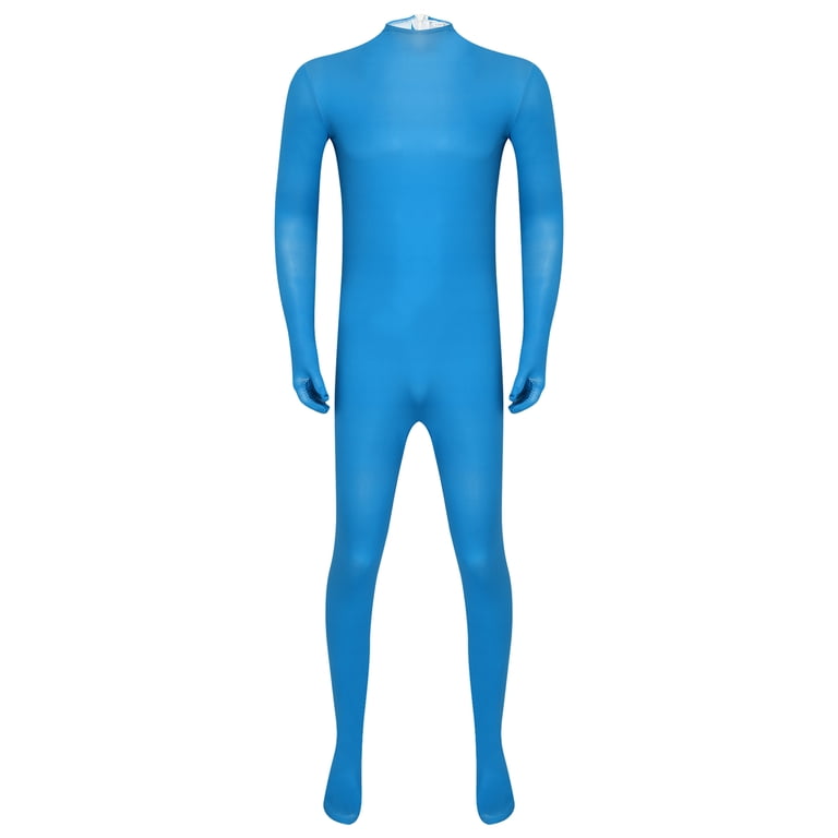 YONGHS Mens Spandex Open Face Zentai Suit Costume Back Zipper